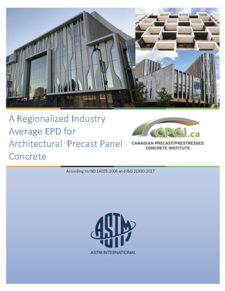 A Regionalized Industry Average EPD for Architectural Precast Panel Concrete