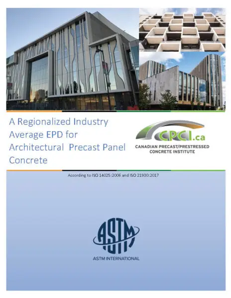 A Regionalized Industry Average EPD for Architectural Precast Panel Concrete