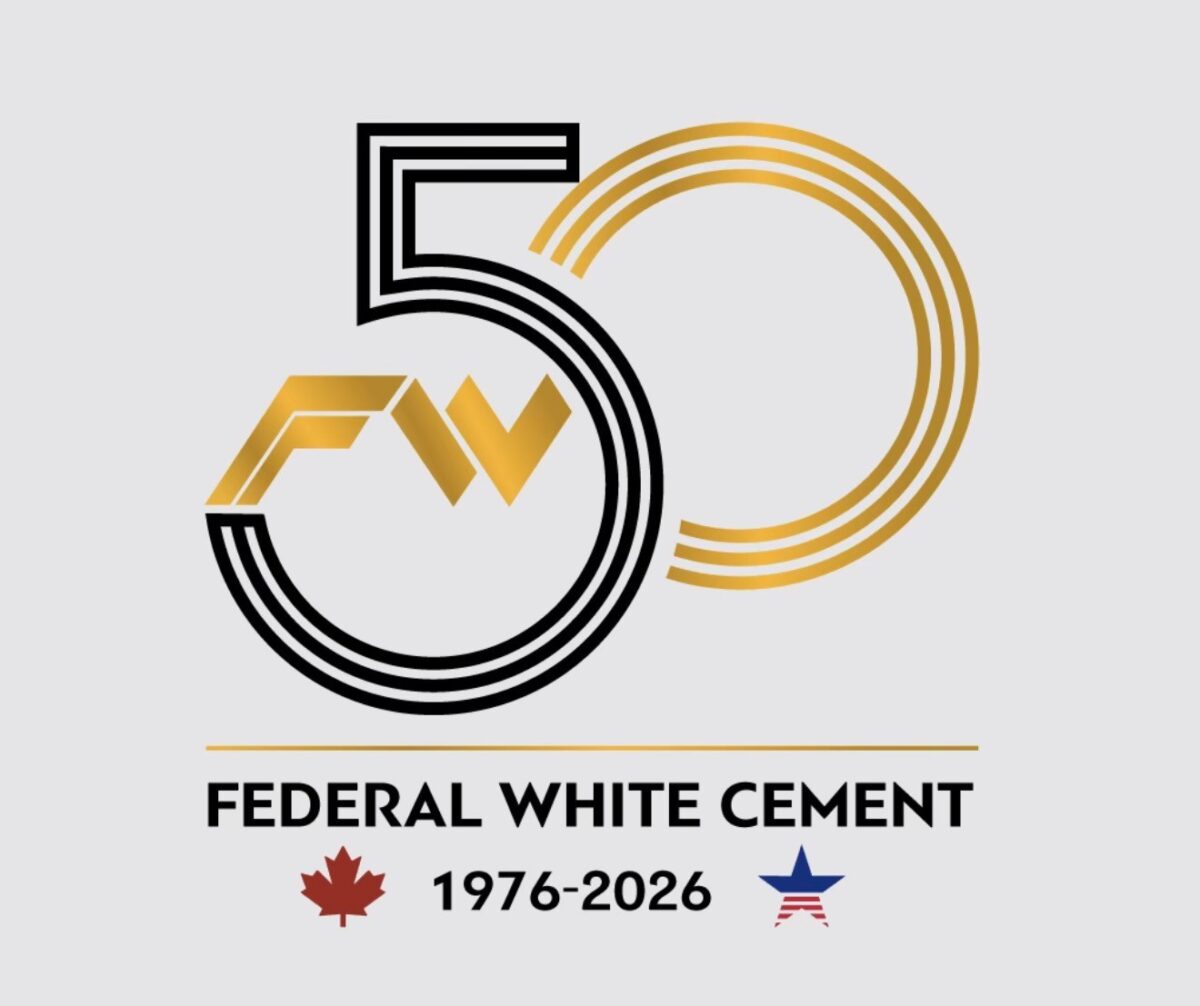Federal White Cement 50th anniversary logo